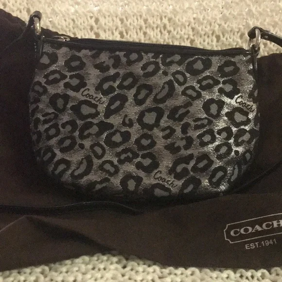 Coach Black and Silver Leopard Crossbody Bag - Picture 2 of 6
